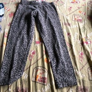 Gray and black cheetah print leggings